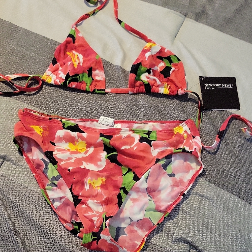 Newport News Floral Bikini - Red and Green
